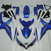 US STOCK NT Aftermarket Injection ABS Plastic Fairing Fit for GSXR 600/750 2008-2010 White Blue N004 Available in TX