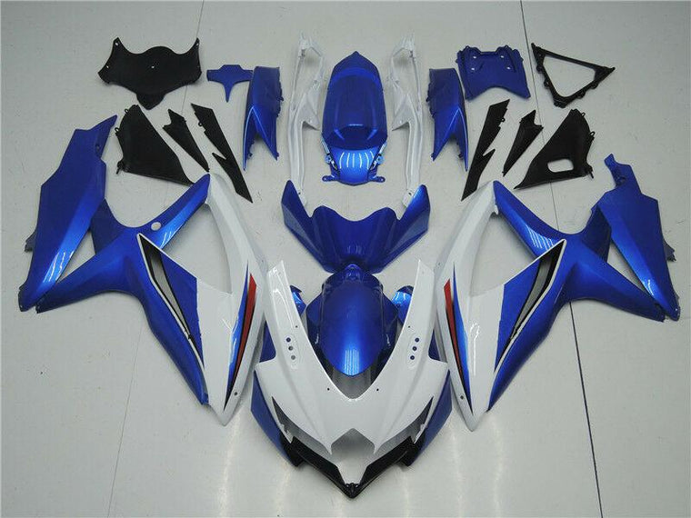 NT Fairing Fit for Suzuki 2008-2010 GSXR600/750 N004- White Blue | ABS Injection, US Stock