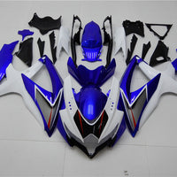 US STOCK NT Aftermarket Injection ABS Plastic Fairing Fit for GSXR 600/750 2008-2010 White Blue N007 Available in CA