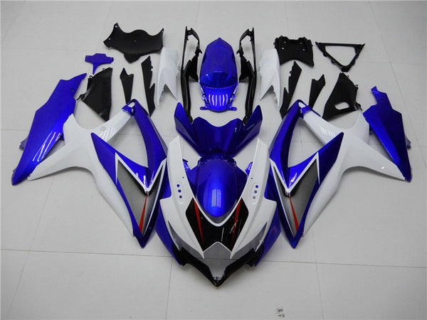 US STOCK NT Aftermarket Injection ABS Plastic Fairing Fit for GSXR 600/750 2008-2010 White Blue N007 Available in CA