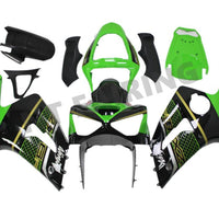 US STOCK NT Aftermarket Injection ABS Plastic Fairing Fit for ZX6R 636 2003-2004 Green Black N035 Available in CA