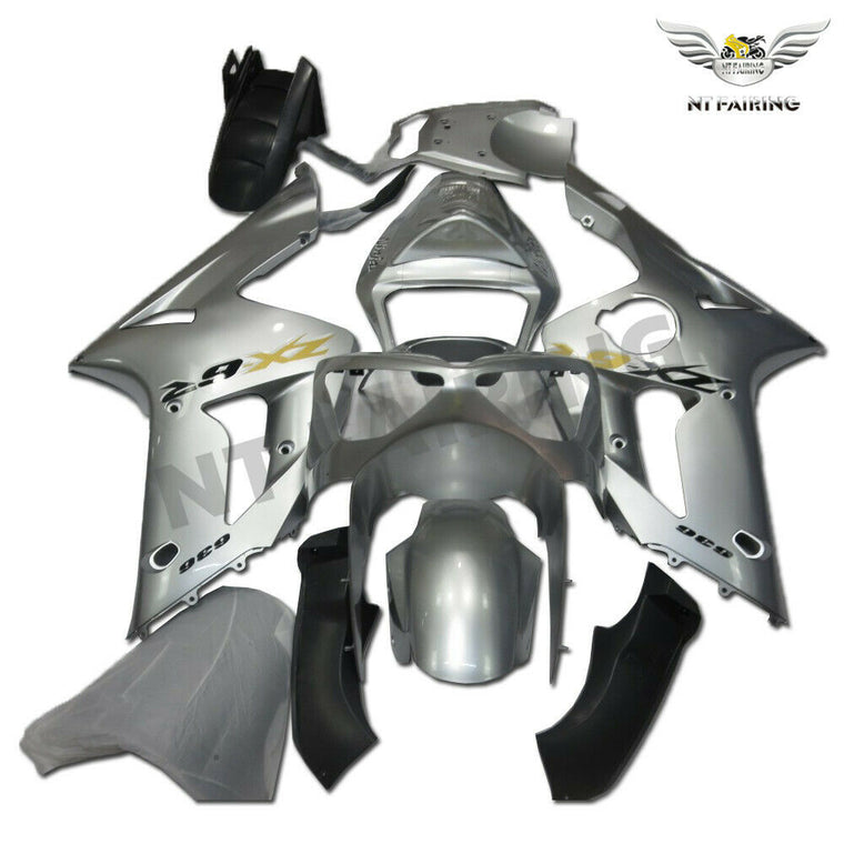 NT Aftermarket Injection ABS Plastic Fairing Fit for ZX6R 636 2003-2004 Silver N027