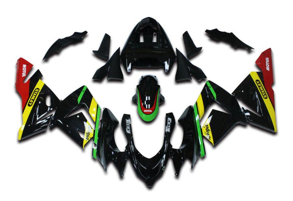 NT Aftermarket Injection ABS Plastic Fairing Fit for ZX10R 2004-2005 Black Red N016