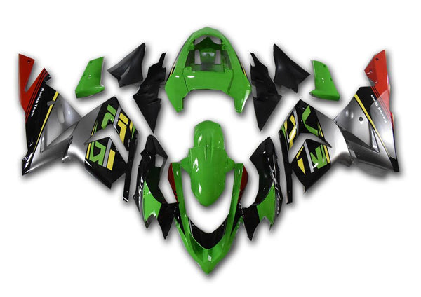 NT Aftermarket Injection ABS Plastic Fairing Fit for ZX10R 2004-2005 Black Green Red N046
