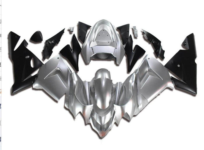 NT Aftermarket Injection ABS Plastic Fairing Fit for ZX10R 2004-2005 Silver Black N035