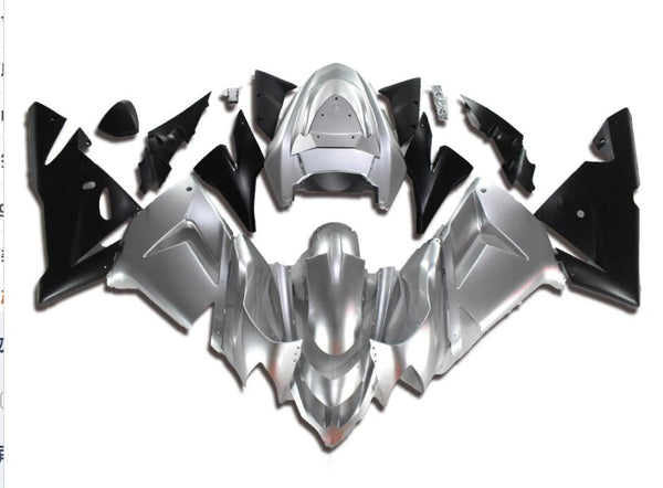 NT Aftermarket Injection ABS Plastic Fairing Fit for ZX10R 2004-2005 Silver Black N035