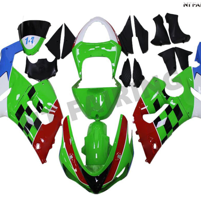 NT Green Red White Blue Plastic Injection Fairing Fit for  2005 2006 ZX6R 636 N039