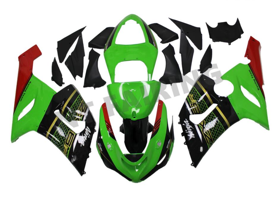 NT Fairing Fit for Kawasaki 2005-2006 ZX-6R N052- Green Black | ABS Injection, US Stock
