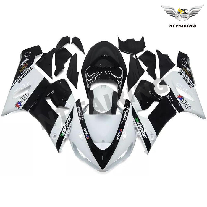 US STOCK NT White Black Plastic Injection Fairing Fit for 2005 2006 ZX6R 636 N033 Available in CA
