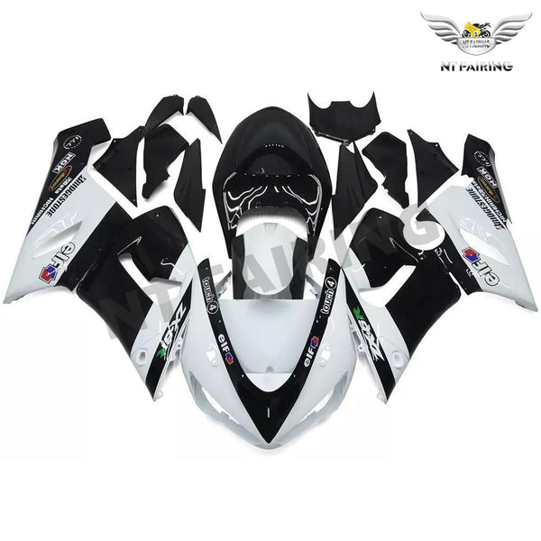 US STOCK NT White Black Plastic Injection Fairing Fit for 2005 2006 ZX6R 636 N033 Available in CA