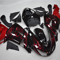 NT Aftermarket Injection ABS Plastic Fairing Fit for ZX10R 2006-2007 Black Red Flame N008