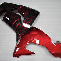 NT Aftermarket Injection ABS Plastic Fairing Fit for ZX10R 2006-2007 Black Red Flame N008