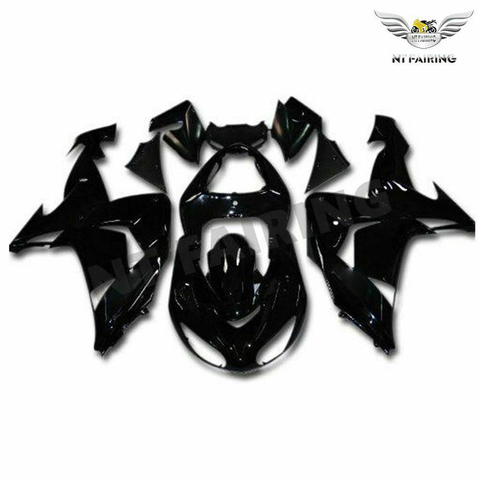 US STOCK NT Aftermarket Injection ABS Plastic Fairing Fit for ZX10R 2006-2007 Glossy Black N016 Available in CA