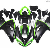 NT Aftermarket Injection ABS Plastic Fairing Fit for ZX10R 2006-2007 Black Green N017