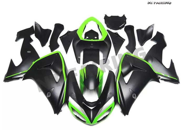 NT Aftermarket Injection ABS Plastic Fairing Fit for ZX10R 2006-2007 Black Green N017