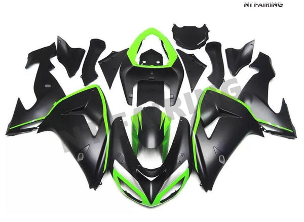 NT Aftermarket Injection ABS Plastic Fairing Fit for ZX10R 2006-2007 Black Green N017
