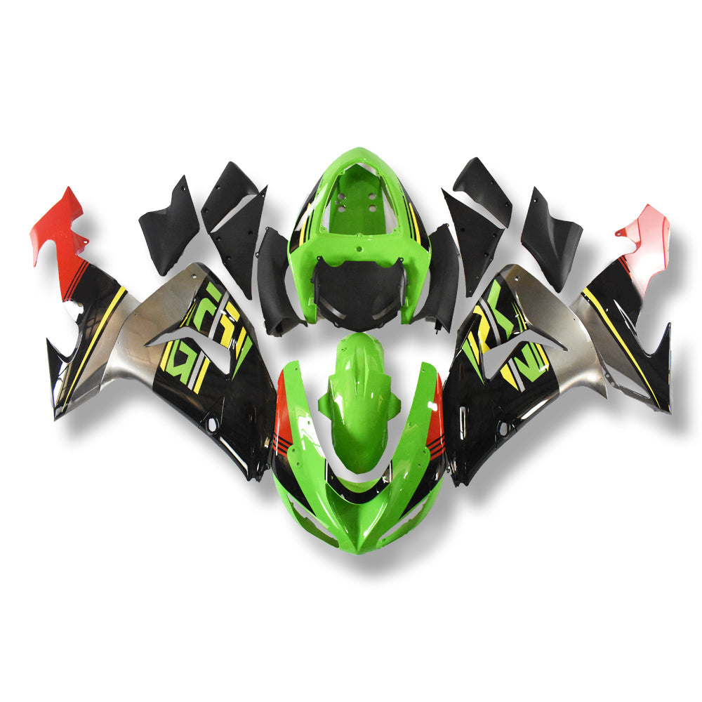 NT Fairing Fit for Kawasaki 2006-2007 ZX-10R N046- Green Black Red | ABS Injection