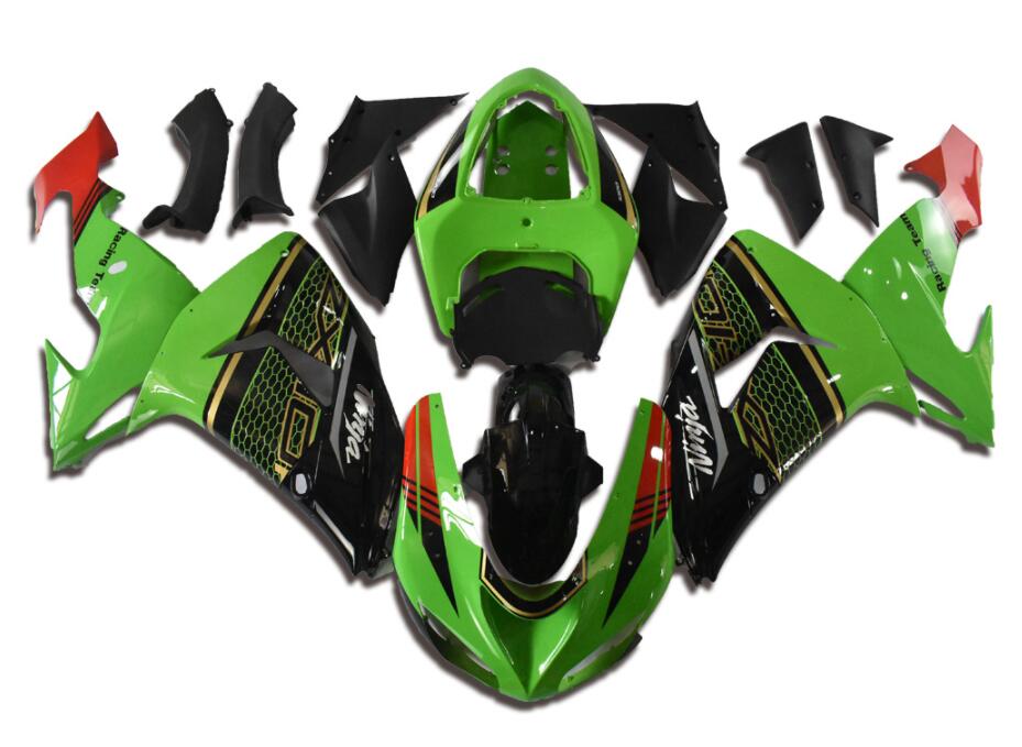 NT Fairing Fit for Kawasaki 2006-2007 ZX-10R N047- Green Black Red | ABS Injection, US Stock