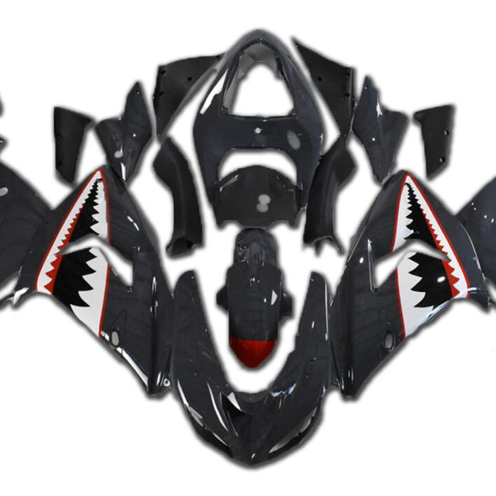 NT Aftermarket Injection ABS Plastic Fairing Fit for ZX10R 2006-2007 Gray Shark N050