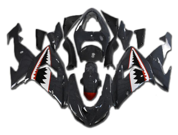 NT Aftermarket Injection ABS Plastic Fairing Fit for ZX10R 2006-2007 Gray Shark N050