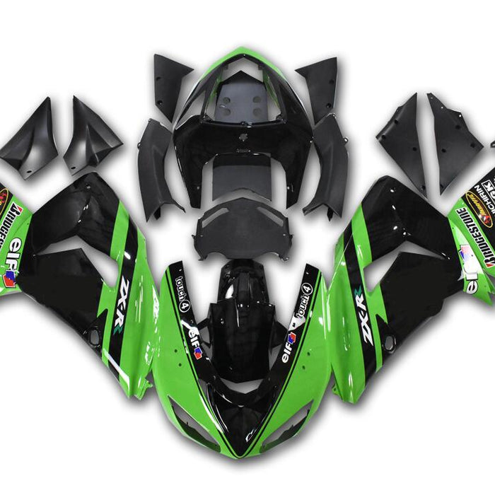 NT Aftermarket Injection ABS Plastic Fairing Fit for ZX10R 2006-2007 Green Black N054