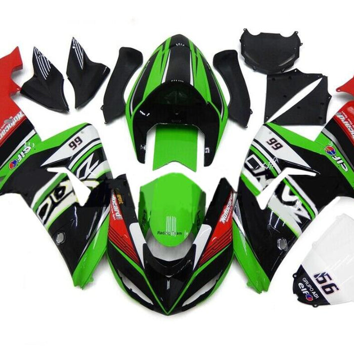 NT Aftermarket Injection ABS Plastic Fairing Fit for ZX10R 2006-2007 Green Black Red N048