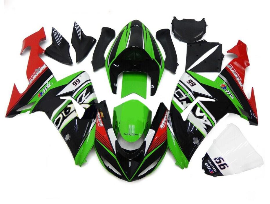 NT Fairing Fit for Kawasaki 2006-2007 ZX-10R N048- Green Black Red | ABS Injection