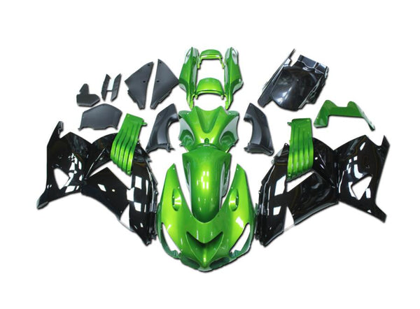 NT Aftermarket Injection ABS Plastic Fairing Fit for ZX14R 2006-2011 Green Black N010