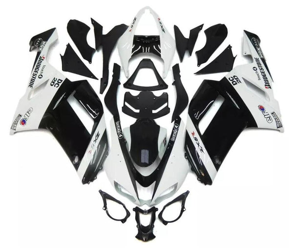 NT Aftermarket Injection ABS Plastic Fairing Fit for ZX6R 636 2007-2008 White Black N021