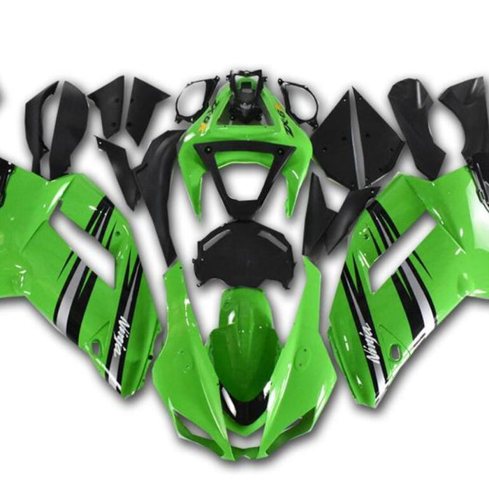 NT Aftermarket Injection ABS Plastic Fairing Fit for ZX6R 636 2007-2008 Green Black Silver N023