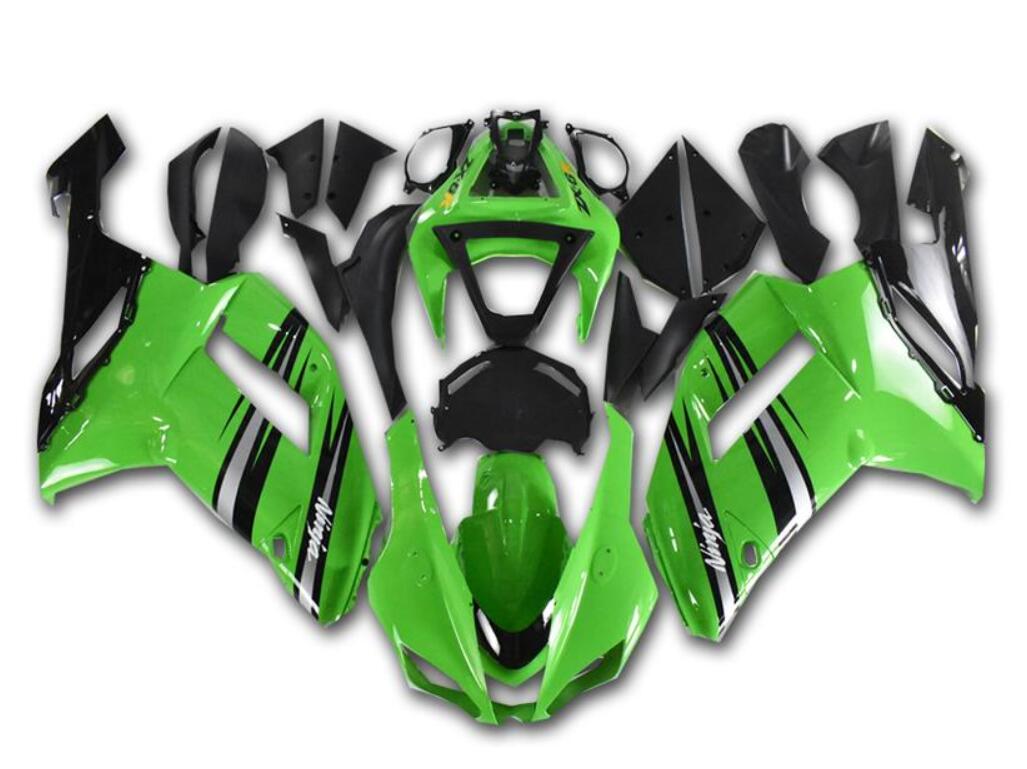 NT Fairing Fit for Kawasaki 2007-2008 ZX-6R N023- Green Black Silver | ABS Injection