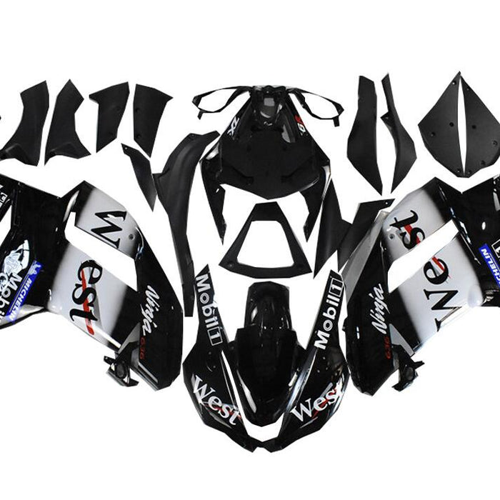 NT Aftermarket Injection ABS Plastic Fairing Fit for ZX6R 636 2007-2008 Black White N031