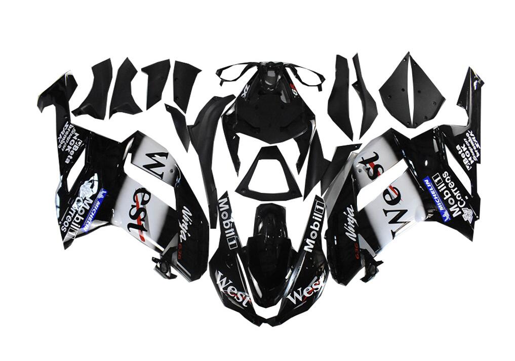 NT Fairing Fit for Kawasaki 2007-2008 ZX-6R N031- Black White | ABS Injection
