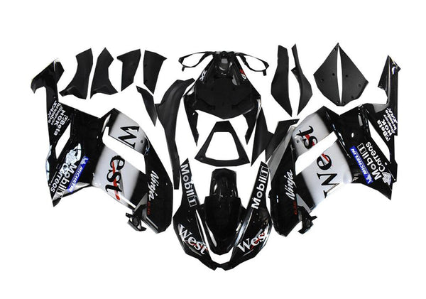 NT Aftermarket Injection ABS Plastic Fairing Fit for ZX6R 636 2007-2008 Black White N031