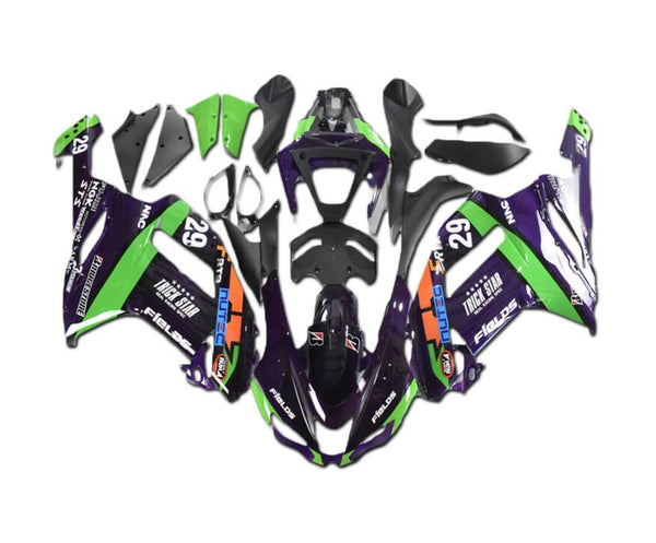 US STOCK NT Aftermarket Injection ABS Plastic Fairing Fit for ZX6R 636 2007-2008 Green Dark Purple N063 Available in CA