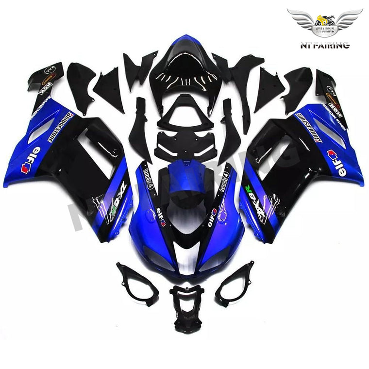 NT Fairing Fit for Kawasaki 2007-2008 ZX-6R N037- Blue Black | ABS Injection