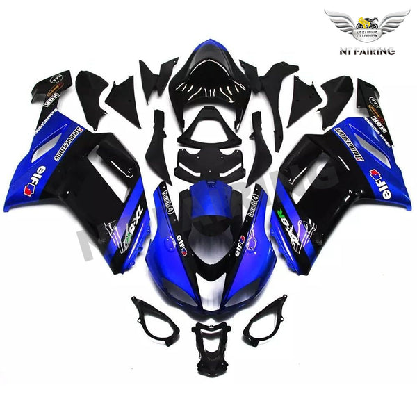 NT Aftermarket Injection ABS Plastic Fairing Fit for ZX6R 636 2007-2008 Blue Black N037