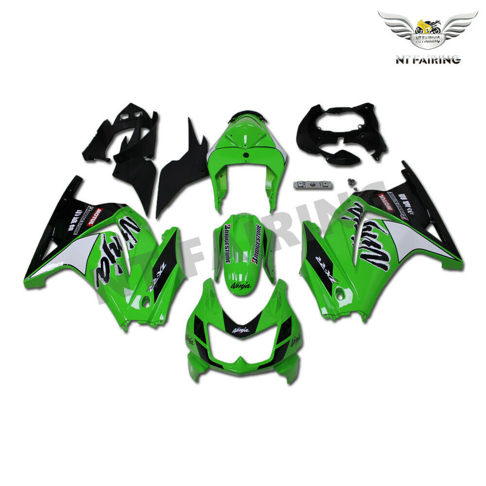NT Fairing Fit for Kawasaki 2008-2012 EX250 N060- Green White Black | ABS Injection