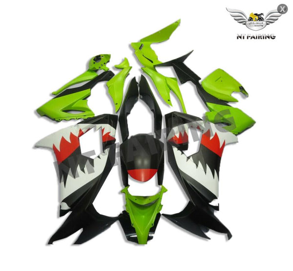 Fit for  2008-2010 ZX10R ZX-10R ABS Green Black Injection Fairing N026