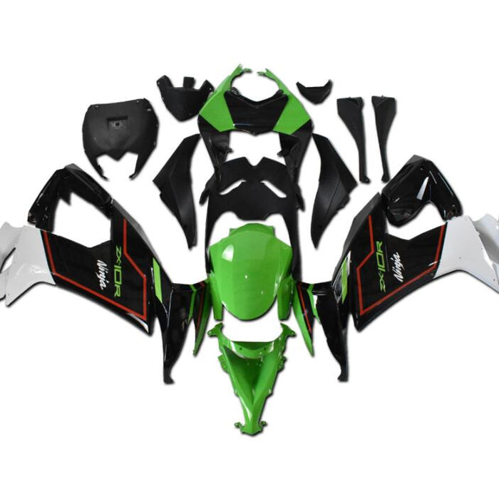 NT Aftermarket Injection ABS Plastic Fairing Fit for ZX10R 2008-2010 Green Black White N057