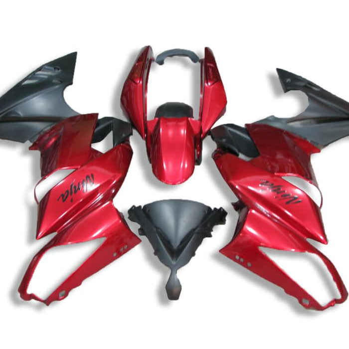 Plastic Black Fit for  Ninja 650R ER-6f 2009 2010 2011 Fairing Kit Red Black N011