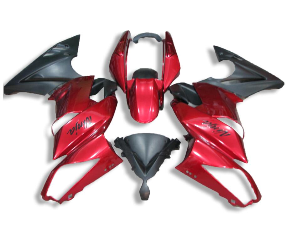 NT Fairing Fit for Kawasaki 2009-2011 EX650R N011- Black Er 6f Red Black | ABS