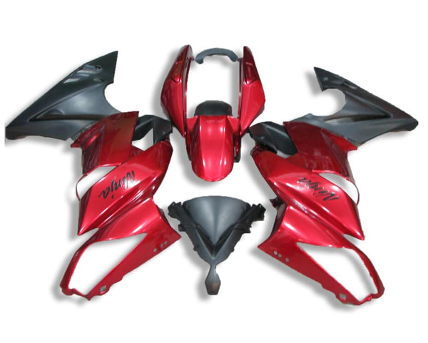 Plastic Black Fit for  Ninja 650R ER-6f 2009 2010 2011 Fairing Kit Red Black N011