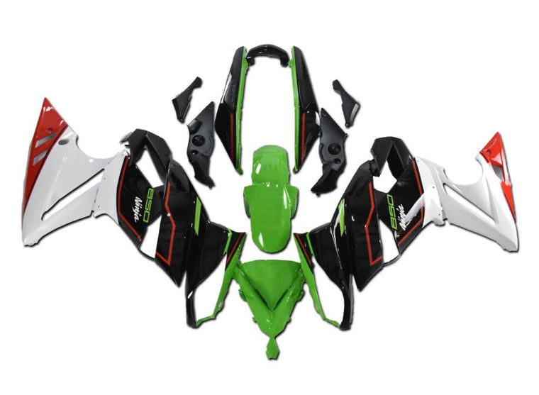 NT Fairing Fit for Kawasaki 2009-2011 EX650R N016- Green Black White | ABS