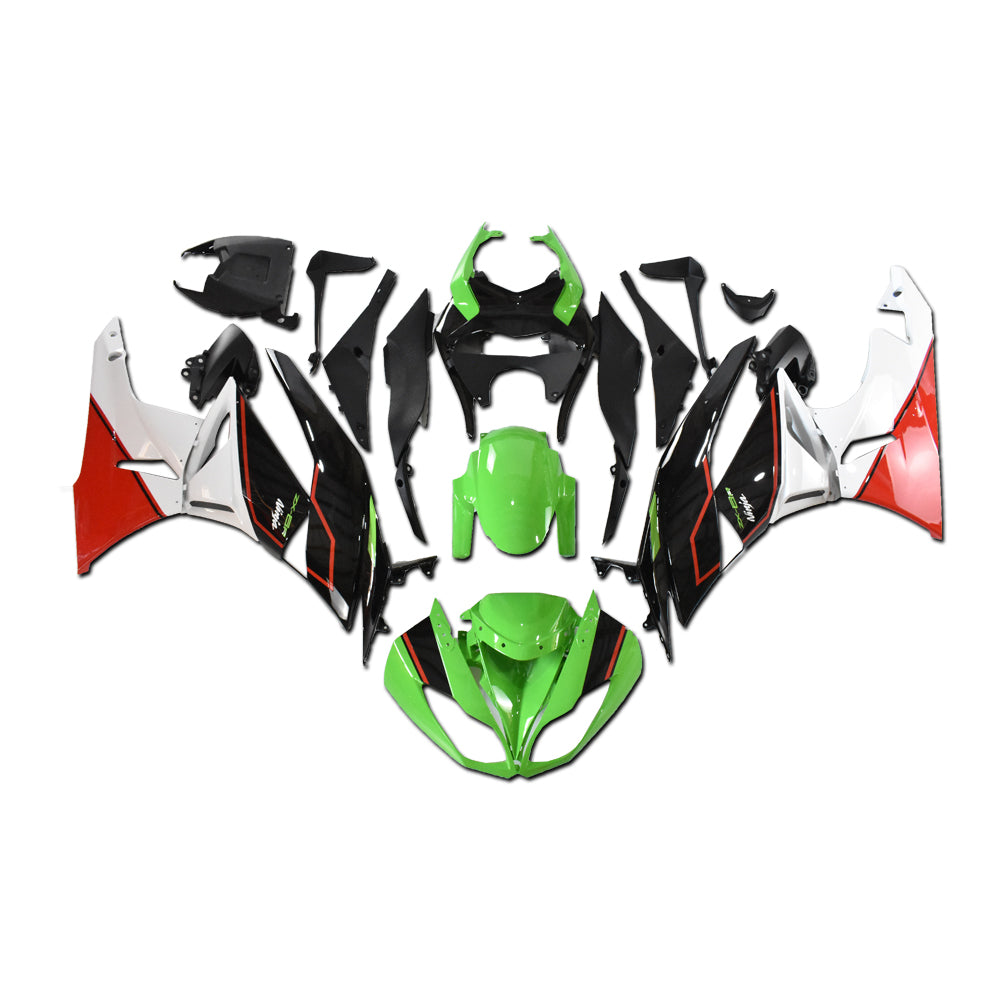 NT Fairing Fit for Kawasaki 2009-2012 ZX-6R N062- Green Black White Color Scheme | ABS Injection, US Stock