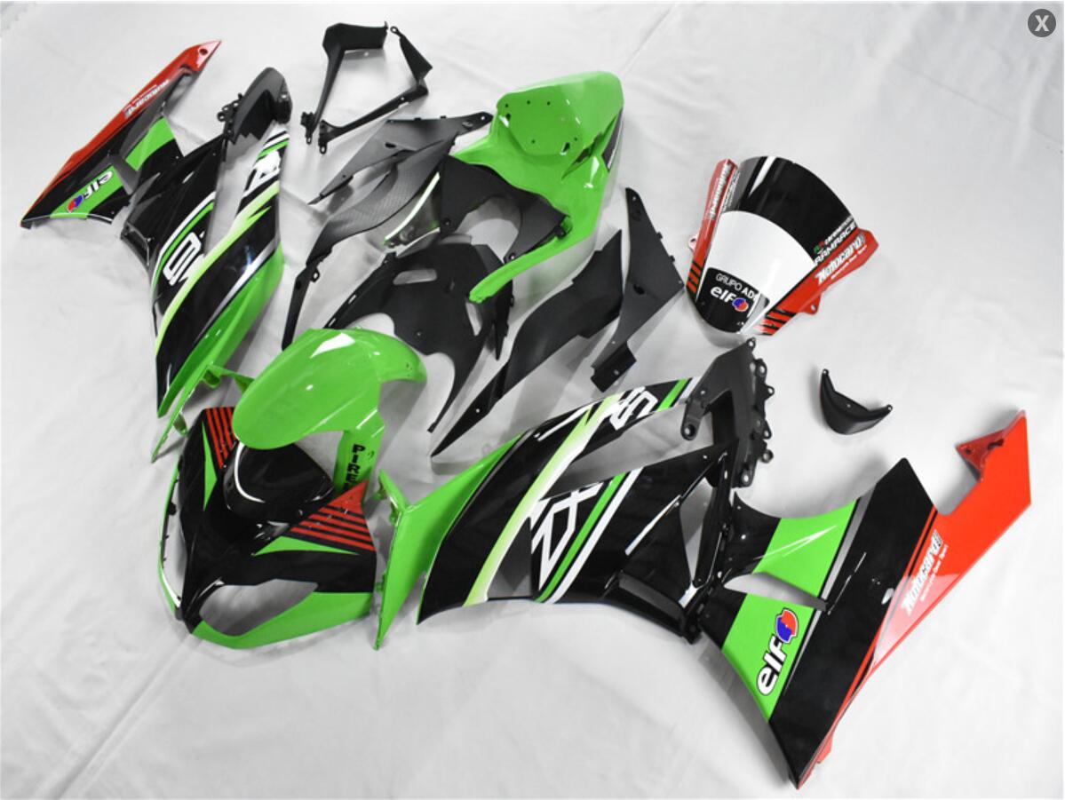 NT Fairing Fit for Kawasaki 2009-2012 ZX-6R N059- Green Black | ABS Injection, US Stock