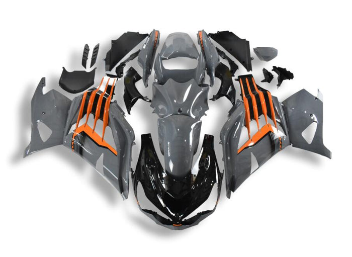 US STOCK NT Aftermarket Injection ABS Plastic Fairing Fit for ZX14R 2012-2024 Gray Orange N006 Available in CA