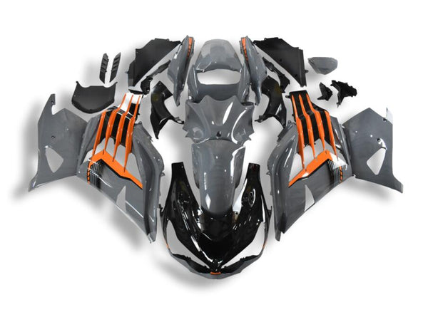NT Aftermarket Injection ABS Plastic Fairing Fit for ZX14R 2012-2024 Gray Orange N006