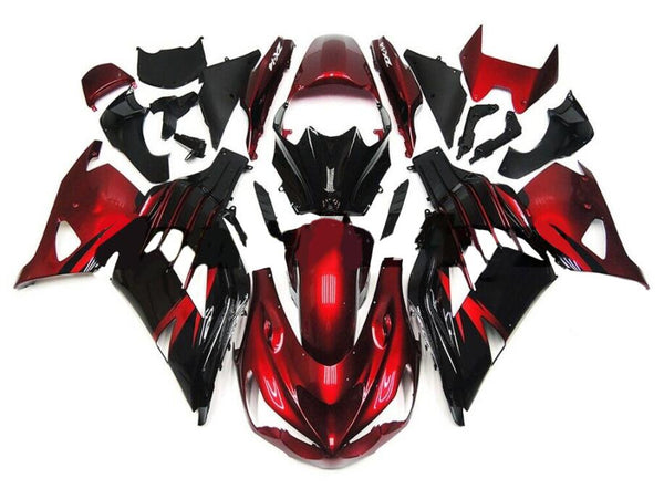 NT Aftermarket Injection ABS Plastic Fairing Fit for ZX14R 2012-2024 Red Black N007