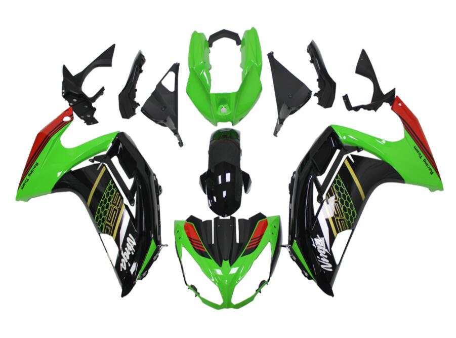 US STOCK NT Injection Aftermarket ABS Plastic Fairing Fit for EX650R 2012-2016 Green Black N009 Available in CA